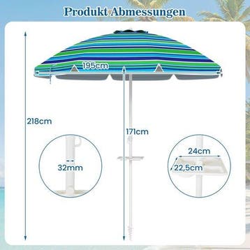 2dekans | coast Strandparasol – Kantelbaar & UPF 50+ – Ø250, Ophalen of Verzenden, Zo goed als nieuw