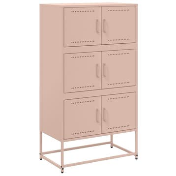Industriele Kast Roze - 6 Vaks | Laatste Stuk!, Gebruikt, Metaal, Industrieel, 25 tot 50 cm