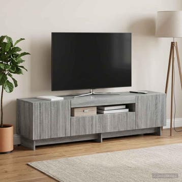 vidaXL LED tv-meubel EDE 153 x 35 x 43 cm Grijs Sonoma, Huis en Inrichting, Minder dan 50 cm, Verzenden, Nieuw, Minder dan 100 cm