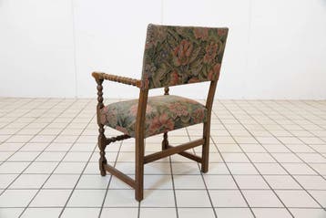 Antieke fauteuil met bloemenmotief zitting, Huis en Inrichting, Ophalen of Verzenden, Nieuw
