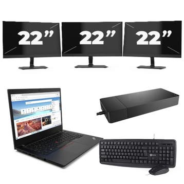 Lenovo ThinkPad L14 Gen 2 -   i5-11e 8GB  - 256GB  + 3x 22 i, Computers en Software, Windows Laptops, Qwerty, Verzenden, 8 GB