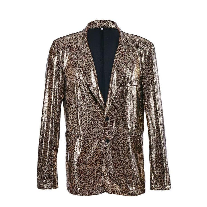 Luipaard Metallic Blazer, Hobby en Vrije tijd, Feestartikelen, Feestartikel, Nieuw, Verzenden