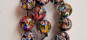 Kraal (12) - Perle rotonde - Millefiori-parels