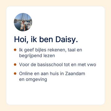Bijles rekenen en taal voor de basisschool in Zaandam, Privéles, Bijles