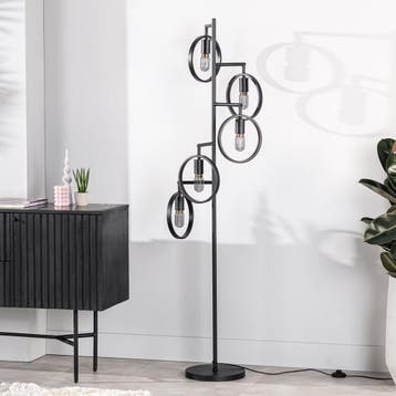 Vloerlamp 5-lamps, kleur Zwart (internet retour), Ophalen of Verzenden, Nieuw