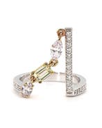 Statement ring - 18 karaat Witgoud - 0.98ct. tw. Gemengde