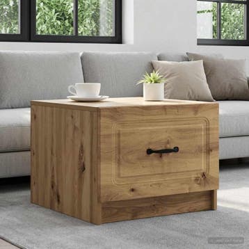 vidaXL Salontafel Artisanaal eiken 49 x 50 x 37 cm Bewerkt, Verzenden, Nieuw, Overige houtsoorten, 50 tot 100 cm