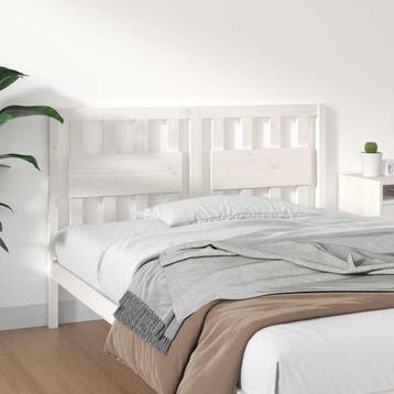 vidaXL Hoofdbord 140,5x4x100 cm massief grenenhout wit, Verzenden, Nieuw, Wit, Hout