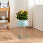 Plantenstandaard Assen 38x23,5 cm lichtblauw [en.casa], Tuin en Terras, Verzenden, Nieuw