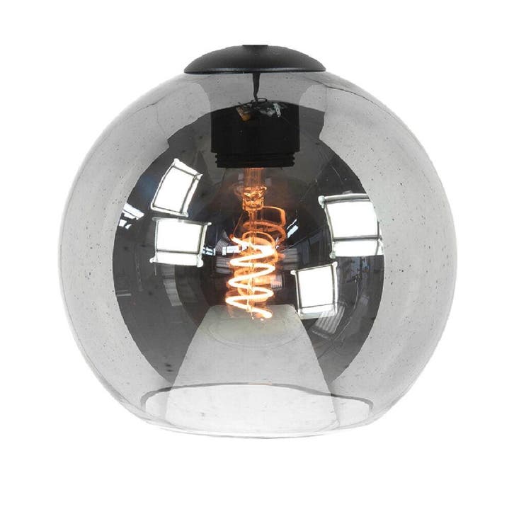 Highlight | Glazen lampenkap 25cm | Smoked | Rond, Huis en Inrichting, Lampen | Lampenkappen, 25 tot 50 cm, Rond, Zwart, Nieuw
