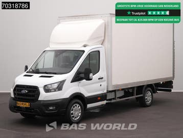 Ford Transit 130pk Laadklep Bakwagen Airco Cruise Euro6 Meub, Stof, Gebruikt, Euro 6, Wit