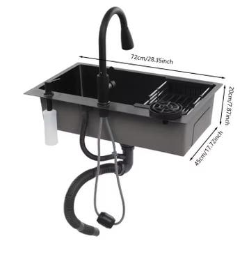 RVS Spoelbak met Kraan, Zeepdispenser en Bekerreiniger, Verzenden, Nieuw