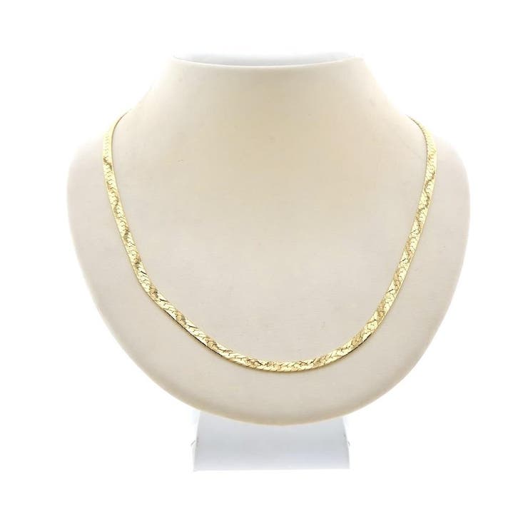 Gouden Midas schakelketting met print, Sieraden, Tassen en Uiterlijk, Kettingen, Overige kleuren, Gebruikt, Goud, Ophalen of Verzenden