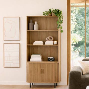 Design boekenkast met schuifdeuren - 80 x 40 x 175 cm, Huis en Inrichting, Verzenden