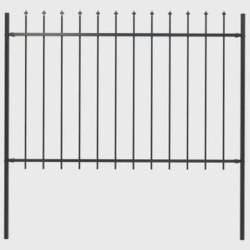 Stalen Tuinafzetting met Speerpunten - 181x120cm Zwart