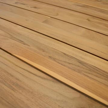 Torino low dining tuintafel teakblad 140 cm rond H71 cm, Ophalen of Verzenden, Nieuw, Teakhout