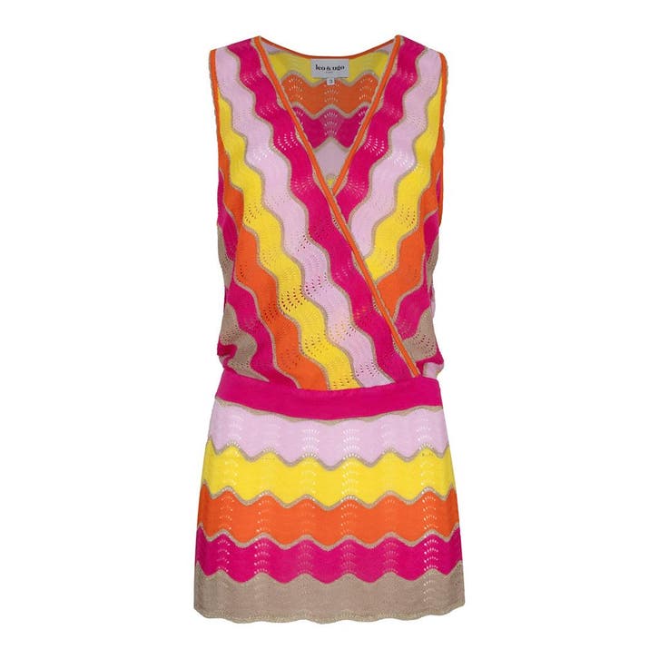 Leo & Ugo • kleurrijke zigzag top • 40 (3), Kleding | Dames, Tops, Roze, Nieuw, Maat 38/40 (M), Verzenden