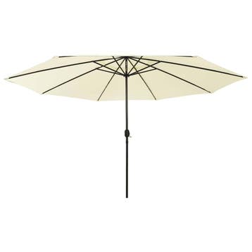 vidaXL Parasol met LED-verlichting 400 cm zandkleurig, Verzenden, Nieuw, Meer dan 4 meter