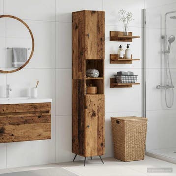 vidaXL Badkamerkast met Open Plank BREDA Oud hout 30 x 31 x, Verzenden, Nieuw
