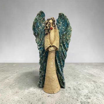 Witold Anasiewicz - sculptuur, Blue Angel - 42 cm - Keramiek