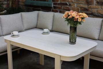 Veneto dining hoek loungeset 3 delig aluminium latte zand, Ophalen of Verzenden, Nieuw, Aluminium