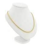 Gouden vierkante vossenstaart schakelketting, Ophalen of Verzenden, Gebruikt, Overige kleuren, Goud