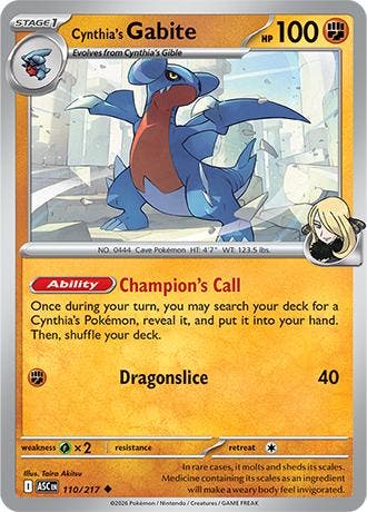 Cynthias Gabite 110/217 Ascended Heroes, Ophalen of Verzenden, Nieuw, Losse kaart, Foil