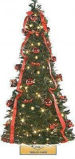 kerstboom Tree-in-a-box GROEN met DECO in ROOD 1,80 cm. hoog, Ophalen of Verzenden, Nieuw