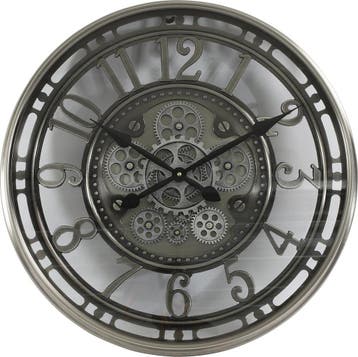Countrfyfield Wandklok Norris Zilver 50 cm, Huis en Inrichting, Woonaccessoires | Klokken, Ophalen of Verzenden, Nieuw