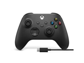 Veiling - Xbox Draadloze Controller - Carbon Zwart + Kabel U, Spelcomputers en Games, Spelcomputers | Xbox | Accessoires, Gebruikt