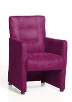 Eetkamerstoel Donna met wieltjes - eetkamerstoelen - Roze, Huis en Inrichting, Nieuw, Stof