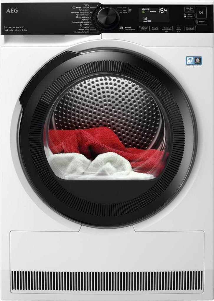 AEG TR86CBC86 - Warmtepompdroger - 8 kg - AbsoluteCare -, Witgoed en Apparatuur, Wasdrogers, Voorlader, 85 tot 90 cm, Ophalen of Verzenden