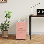 Kantoorkast Kökar op wielen 48x28x41 cm roze [en.casa], Zakelijke goederen, Verzenden, Nieuw in verpakking
