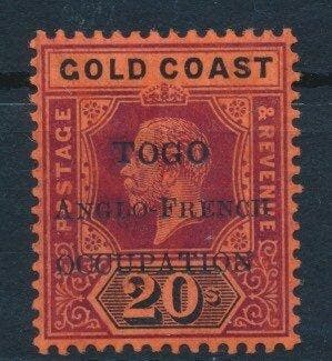 Togo, Britse bezetting 1916 - Koning George, 20 shilling op, Gestempeld