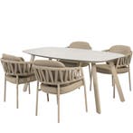 Calma Manolo dining tuinset 180x95xH75 cm 5 delig latte, Tuin en Terras, Tuinsets en Loungesets, Ophalen of Verzenden, Nieuw