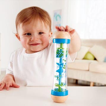 Hape regenmaker met kralen - blauw  van €14,99 voor €9,49, Ophalen of Verzenden, Nieuw