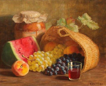 Francisco Domingo Segura (1895-1974) - Bodegón frutal, Antiek en Kunst