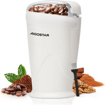 Koffiemolen elektrisch - Koffiemaler - 150W - Wit - Aigostar, Verzenden, Zo goed als nieuw