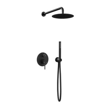 Inbouw regendouche met wandarm 30cm douchekop mat zwart, Verzenden, Nieuw