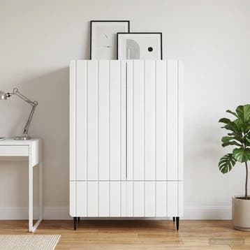 vidaXL Dressoir Wit 66 x 34,5 x 97 cm Bewerkt hout, Verzenden, Nieuw, Overige houtsoorten, Minder dan 50 cm