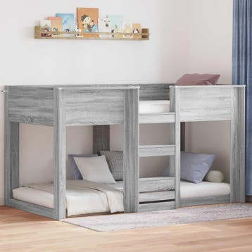 vidaXL Bunk Bed voor Kinderen Grijs Sonoma 90 x 190 cm, Verzenden, Nieuw, Grijs, Hout