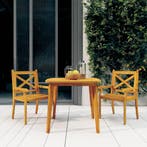 vidaXL 3-delige Tuinset massief acaciahout, 2 zitplaatsen, Nieuw, Tuinset, Verzenden