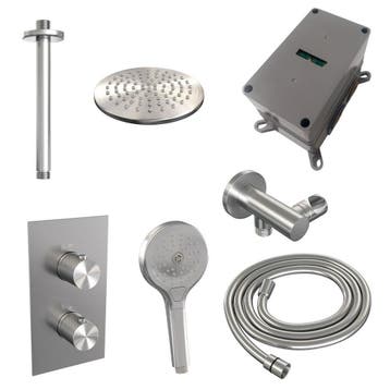 Brauer Brushed Carving Thermostatische Regendoucheset Inbouw, Ophalen of Verzenden, Nieuw