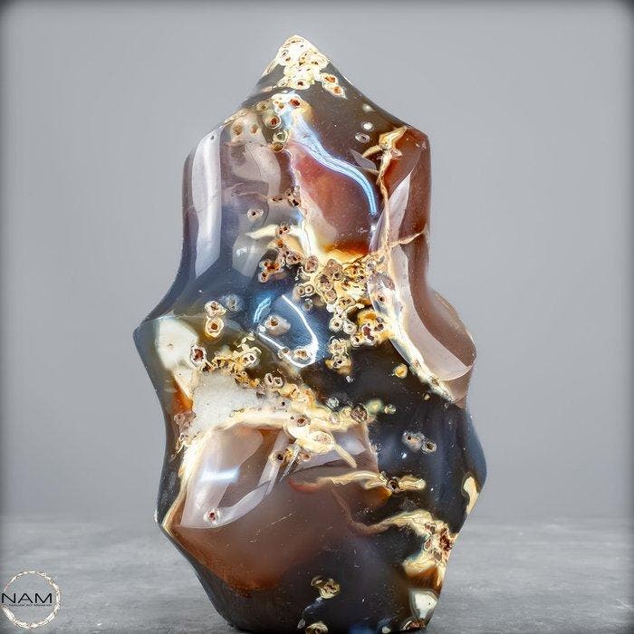Vlam van de zee – natuurlijke Orka-agaat- Vlam uit, Verzamelen, Mineralen en Fossielen