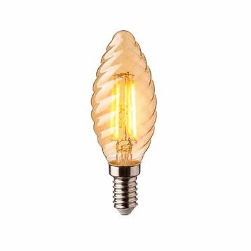 LED kaarslamp geribbeld glas E14 | 2 watt dimbaar | 2400K, Verzenden, Nieuw, E14 (klein), Overige typen