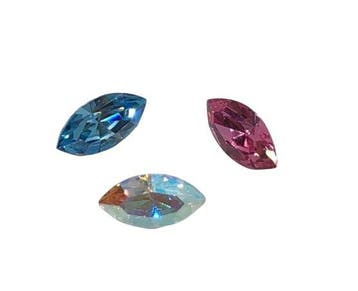 2 x Preciosa kristal puntstenen ovaal 10 mm – mix, Ophalen of Verzenden, Nieuw, Overige typen