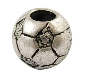 Metalen kraal voetbal 11 x 4,5 mm – antiek zilverkleur -.., Ophalen of Verzenden, Nieuw, Kraal
