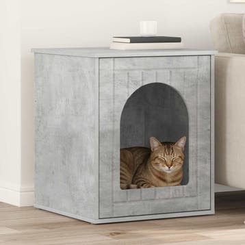 vidaXL Kattenhuis Beton 53 x 52 x 62 cm Bewerkt hout, Dieren en Toebehoren, Verzenden, Nieuw