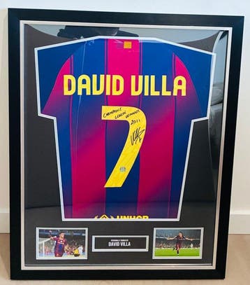 David Villa - Official Signed - Champions League Winner, Nieuw