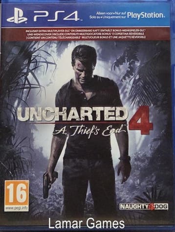 Uncharted 4 A thiefs End (ps4 tweedehands game), Ophalen of Verzenden, Zo goed als nieuw